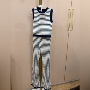 art class Navy and White Striped Kids Matching Set